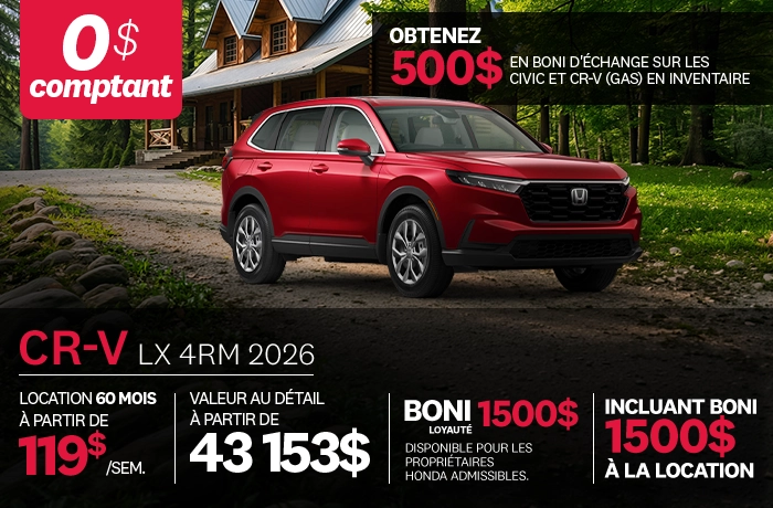 Bannière de Promotion CR-V 2026